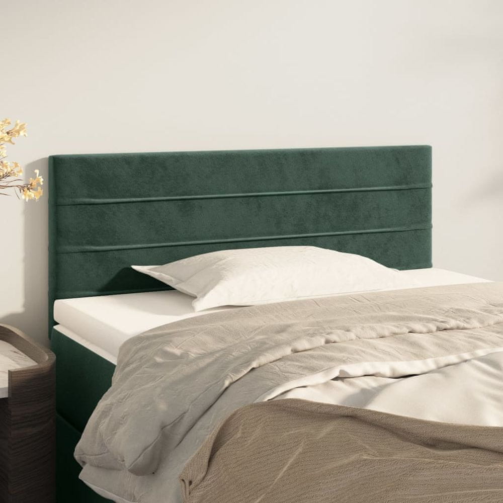 Vidaxl Čelo postele zelený 90x5x78/88 cm zamat